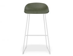 Pop Barstool 75cm Greenseat Whiteframe Fronton