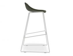 Pop Barstool 75cm Greenseat Whiteframe Side