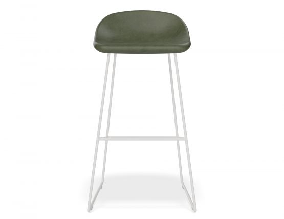 Pop Barstool 75cm Greenseat Whiteframe Fronton