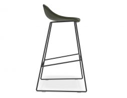 Pop Barstool 75cm Greenseat Blackframe Side