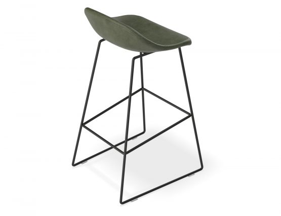 Pop Barstool 75cm Greenseat Blackframe Backquarter