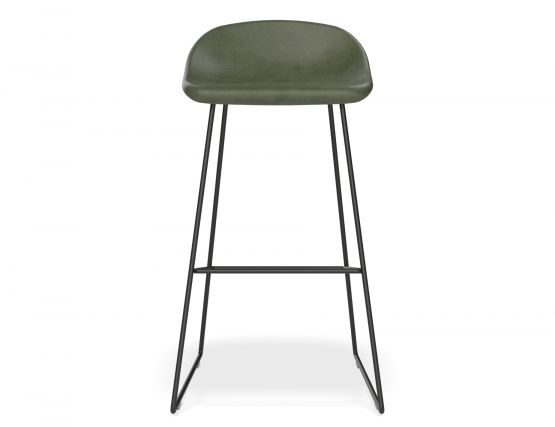 Pop Barstool 75cm Greenseat Blackframe Fronton