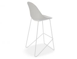 Pebble Barstool 75cm Whiteframe Whiteupholstered Back