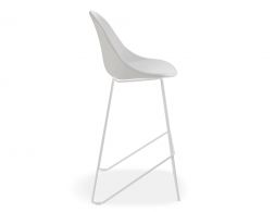 Pebble Barstool 75cm Whiteframe Whiteupholstered Side