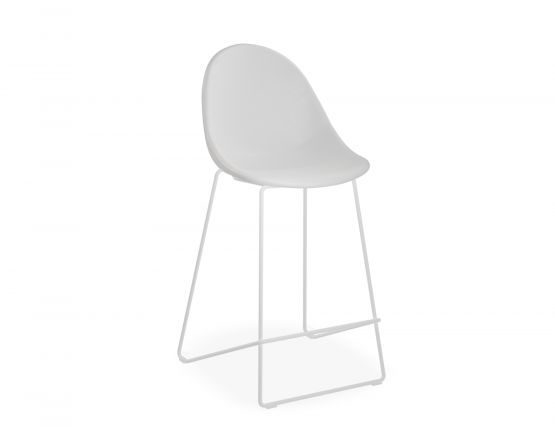 Pebble Kitchenstool 65cm Whiteframe Whiteupholstered