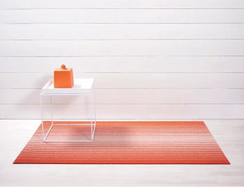 Shag Domino Apricot Stipe In/Outdoor Floor Mat by Chilewich image