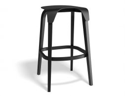 Leaf Barstool Backless Blackgrain