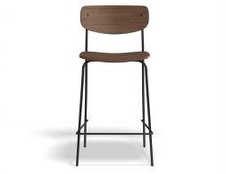 P4 Rylie Stool 65cm Walnut Walnut Front