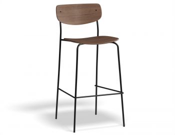 Rylie Bar Stool American Walnut Seat and Backrest by Huset image