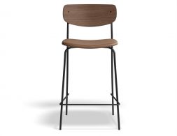 P4 Rylie Stool 65cm Walnut TanPU Front