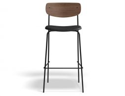 P4 Rylie Stool 75cm Walnut BlackPU Front