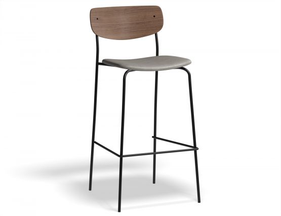 P1 Rylie Stool 75cm Walnut GreyPU