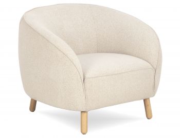 Willow Lounge Chair Ivory Cream Fabric by Bent Design image