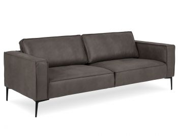 Enzo 3 Seat Sofa Ash Grey Leather Mix by Bent Design image