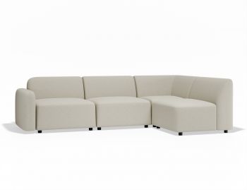 Atticus Modular Sofa Config A or B Chaise Return Ivory Cream by Bent Design image