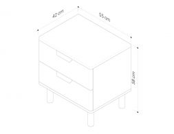 Newport Bedside Table Measurement