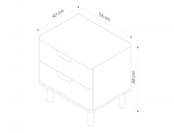 Newport Bedside Table Measurement