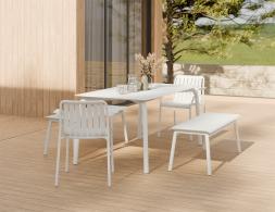 L 3 Roku Diningtable 160 Bench White Residential