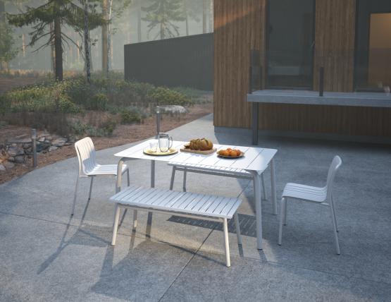 L 1 Roku Diningset120benches White