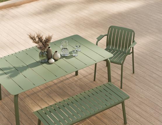 L 2 Roku Diningtable 160 Bench Green Residential