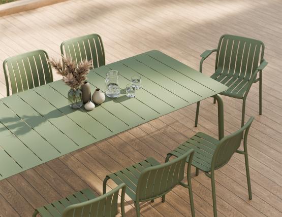 L 2 Roku Diningtable 240 Chair Green Residential