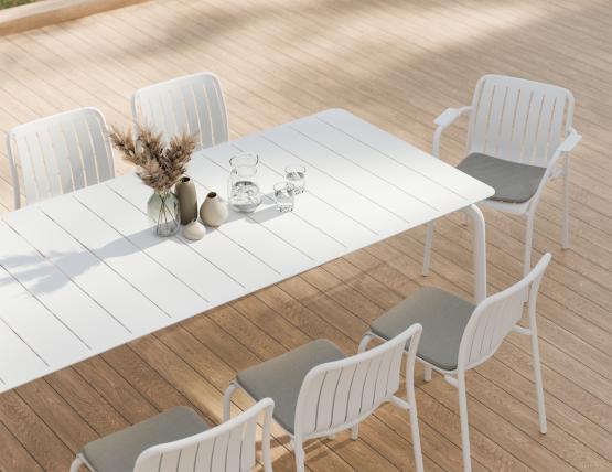 L 2 Roku Diningtable 240 Chair Pad White Lightgrey Residential