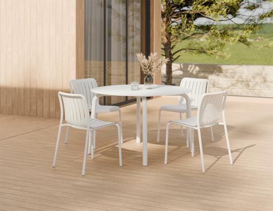 L 3 Roku Diningtable 120d Chair White Residential