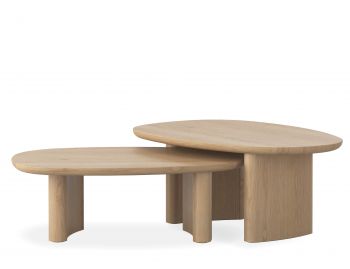 Jonah Set of 2 Nesting Oak Coffee Tables by Bent Design image