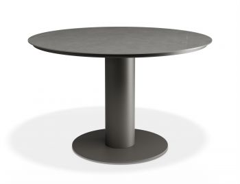 Orb Outdoor Dining Table 120cm Charcoal with Urban Grey Ceramic Top by Bent Design image