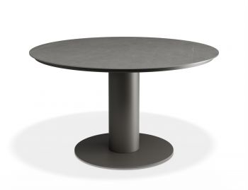 Orb Outdoor LOW Dining Table 120cm Charcoal with Urban Grey Ceramic Top by Bent Design image