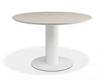 Orb Outdoor Dining Table 120cm White with Alabaster Ceramic Top by Bent Design image