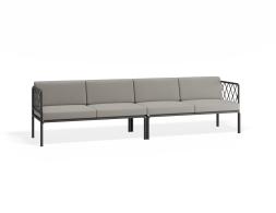 P 1 Sevillev2 4seater Charcoalframe Lightgreycushion