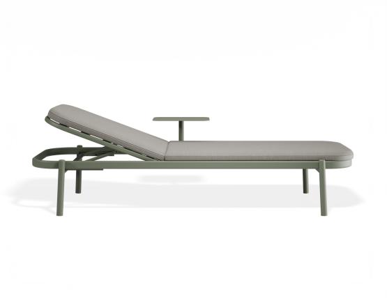P 3 Verano Sunlounge Sidetable Greenframe Lightgreyfabric