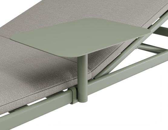 P 5 Verano Sunlounge Sidetable Greenframe Lightgreyfabric