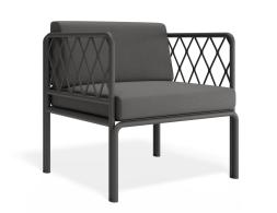 P 1v2 Seville Loungechair Charcoalframe Darkgreycushion