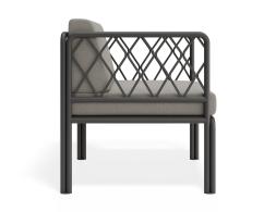 P 3v2 Seville Loungechair Charcoalframe Lightgreycushion