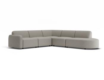Atticus Modular Sofa Config J or K Curved Open End Oyster Grey by Bent Design image
