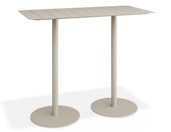Roku Outdoor High Bar Rectangle Table Matt Latte by Bent Design image