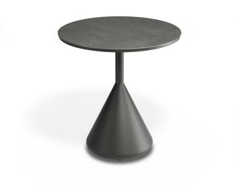 Kora Outdoor Cafe Table Matt Charcoal with Basalt Ceramic Top by Bent Design image
