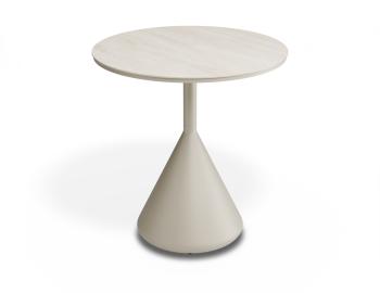 Kora Outdoor Cafe Table Matt Latte with Dune Ceramic Top by Bent Design image
