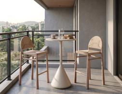 Wood Rope Outdoor Bar Stool