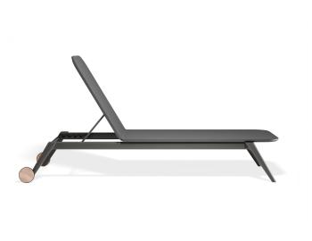 Amalfi Charcoal Sun Lounge with Black Mesh by Bent Design image