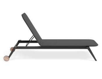 Amalfi Charcoal Sun Lounge with Black Mesh by Bent Design image