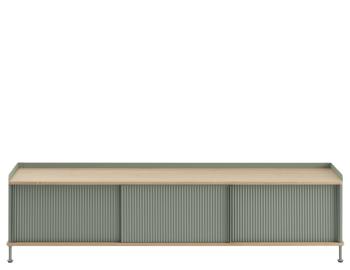 Enfold Sideboard 186 x 45 cm in Dusty Green with Natural Oak by Thomas Bentzen for Muuto image