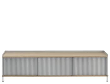 Enfold Sideboard 186 x 45 cm in Grey with Natural Oak by Thomas Bentzen for Muuto image