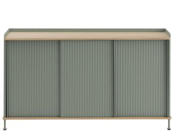 Enfold Sideboard 148 x 45 cm in Dusty Green with Natural Oak by Thomas Bentzen for Muuto image