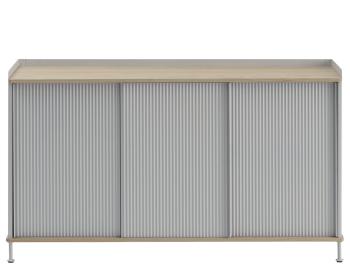 Enfold Sideboard 148 x 45 cm in Grey with Natural Oak by Thomas Bentzen for Muuto image