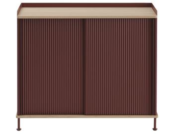 Enfold Sideboard Standard 100cm Deep Red & Natural Oak by Thomas Bentzen for Muuto image