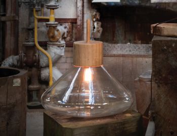 Muffins Solid Oak Upside Down Floor Lamp H526 by Dan Yeffet and Lucie Koldova for Brokis image