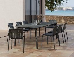 L 3 Roku Diningtable Basalt 220 Chairs Pad Charcoal Charcoal Residential